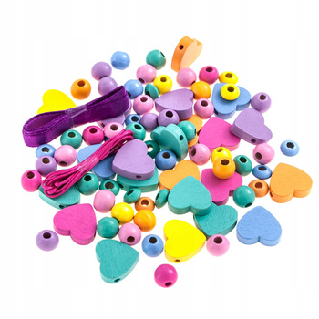 Drewniane Koraliki W Słoiczku, Mix, Tęczowe 150 Szt. Dpcraft