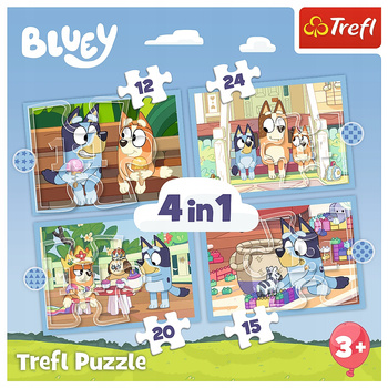 Puzzle 4w1 Bluey I Jego Świat Trefl