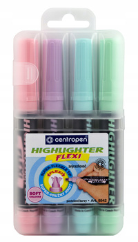 Zakreślacz 8542 Flexi A`4 Pastel Centropen