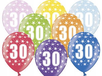 Balony 30Cm, 30Th Birthday, Metallic Mix Partydeco