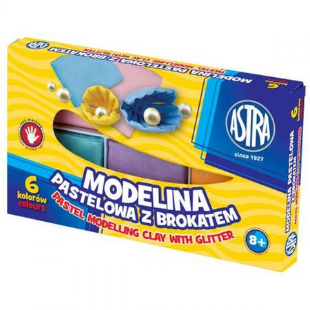 Modelina Pastelowa Z Brokatem 6 Kolorów Astra