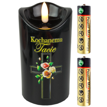 Świeca Led 12cm Czarna ⌀7cm Tata/Dziadek Cortina