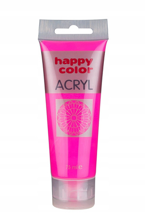 Farba Akrylowa 75Ml, Różowy Fluo, Happy Color