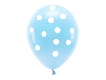 Balony Eco 33 Cm Pastelowe, Kropki, Błękit Partydeco