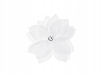 Kwiatki Z Dżetem Do Przylepiania, Biały, 8 Cm Partydeco