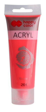 Farba Akrylowa 75Ml, Czerwony Fluo, Happy Color
