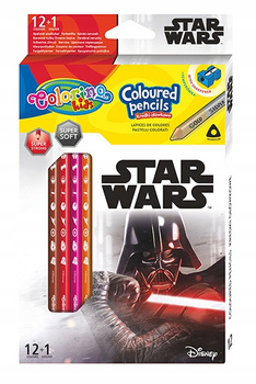Kredki Ołówkowe Trójkątne Star Wars 12 Kol Colorino