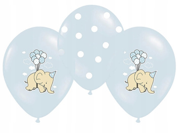 Balony 30Cm, Słonik, Pastel Baby Blue Mix Partydeco