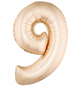 Balon Foliowy "Cyfra 9", Różowo- Złota, 85 Cm Godan
