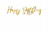 Baner Happy Birthday, Złoty, 16.5x62cm Partydeco