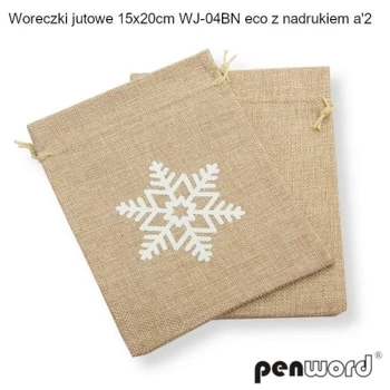 Woreczki Jutowe 15x20cm Wj-04bn Eco Z Nadrukiem 2szt Penword