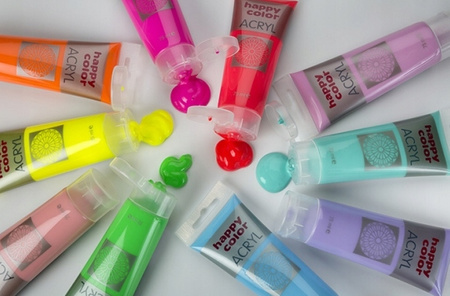 Farba Akrylowa 75Ml, Pomarańczowy Fluo, Happy Color