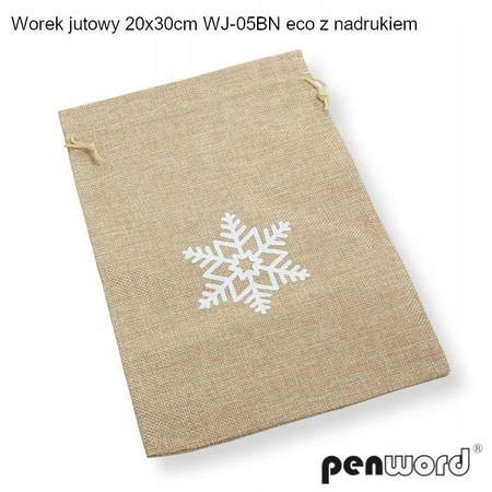 Worek Jutowy 20x30cm Wj-05bn Eco Z Nadrukiem Penword