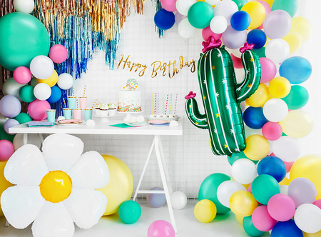 Baner Happy Birthday, Złoty, 16.5x62cm Partydeco