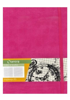 Notes Impresja A5 Kratka Różowy Antra