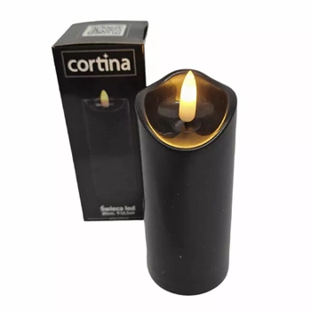 Świeca Led na baterie Czarna 5cmx12,5cm Cortina