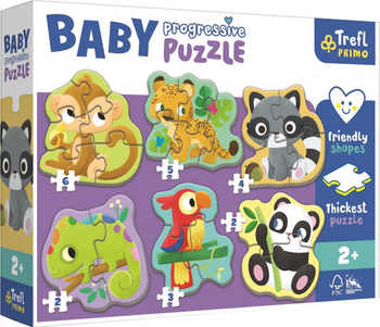 Puzzle Baby Progressive - Zwierzęta exotic TREFL