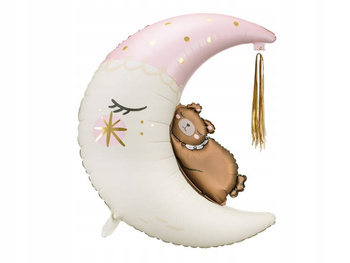 Balon Foliowy Miś Na Księżycu, 80x98 Cm, Mix Partydeco