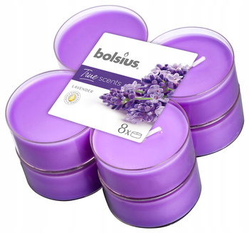 Podgrzewacze Maxi Lights 8H 8Szt. True Scents Lawenda Bolsius