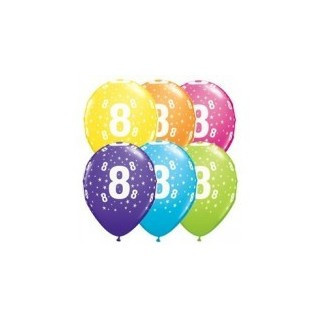 Balon Ql 11" Z Nadr. "8", Pastel Mix Tropikalny / 6 Szt. St Asort Godan