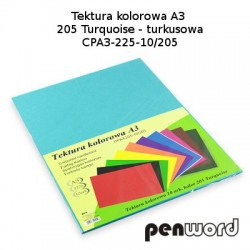 Brystol/Tektura Kol. A3 205 Turquoise/Turkusowa A'10 Cpa3-225-10 Penword