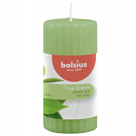 Świeca pieńkowa zapachowa 120/58 True Scents Zielona herbata Bolsius