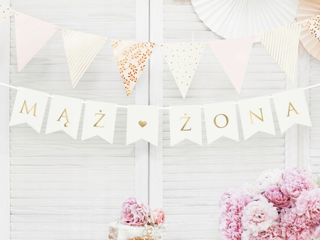 Baner Mąż Żona, Biały, 15 X 110 Cm Partydeco