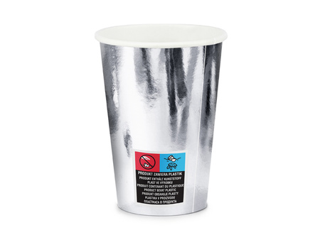 Kubeczki, Srebrny, 220ml: 1op./6szt. Partydeco