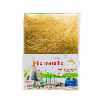 Filc Dekoracyjny Mix Kolorów Metallic A4 5szt Penword