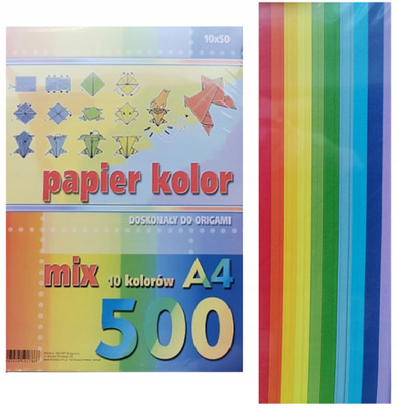 Papier Mix A4-500 Kolorowy 10 Kolor. Kreska