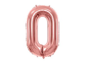 Balon Foliowy Cyfra "0", 86Cm, Różowe Złoto Partydeco