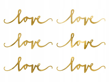 Dekoracje Papierowe Love, Złoty, 6X20 Cm Partydeco