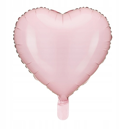 Balon Foliowy Serce, 45 Cm, Jasny Różowy Partydeco