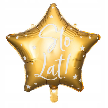Błyszczący Balon Foliowy W Kształcie Gwiazdki W Kolorze Złotym . 40 Cm Partydeco
