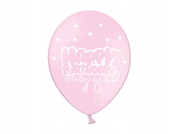 Balony 30Cm, Happy Birthday, P. Baby Pink Partydeco