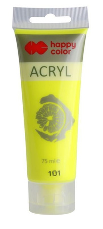 Farba Akrylowa 75Ml, Żółty Fluo, Happy Color