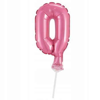 Balon Foliowy 13 Cm Na Patyczku "Cyfra 0", Różowa Godan