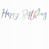 Baner Happy Birthday, Opalizujący, 16,5X62Cm Partydeco