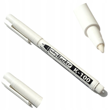 Mikro Marker K100 Permamentny Biały Kamet, 1 sztuka