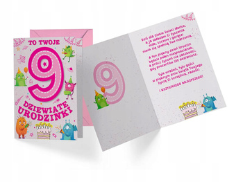 Karnet Pr-307 Urodziny 9 (Cyferki) Kukartka