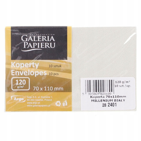 Koperta 70x110 Millenium Biały 120g 10szt 282401 Galeria Papieru