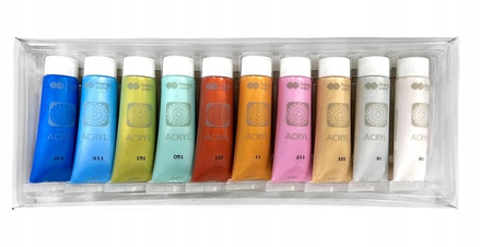 Farba Akrylowa Zestaw 10 Kolorów 12 Ml Happy Color
