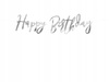 Baner Happy Birthday, Srebrny, 16,5x62cm Partydeco