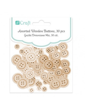 Guziki Drewniane Mix, Naturalne DpCraft