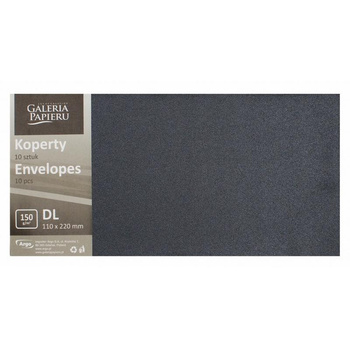 Koperta DL Pearl czarny P., 150g/m2, op/10szt. 280177 Galeria Papieru