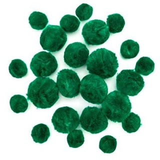Pompony Akrylowe Mix Ciemno-Zielone, 24 Dpcraft