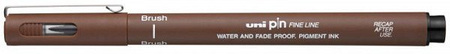 Cienkopis Kreślarski Uni-Pin Brush Sepia Uniball, 1 sztuka