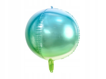 Balon Foliowy Kula Ombre, Niebiesko-Zielony, 35cm Partydeco