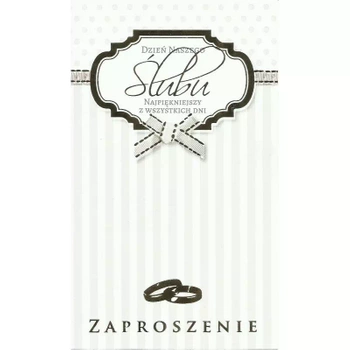 Zaproszenie 5szt Pmz-013 Ślub Kukartka