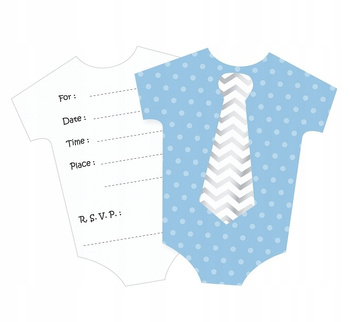 Zaproszenia Z Kopertą "Little Boy", Niebieskie, 6 Szt. Kk Godan